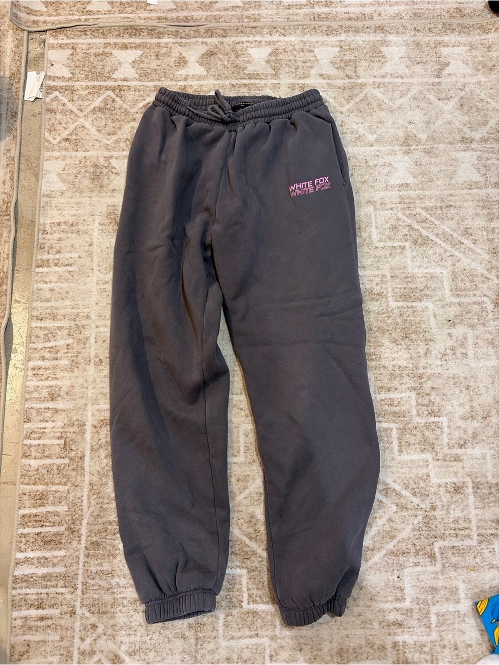 Kids Black Sweatpants with Pink Logo